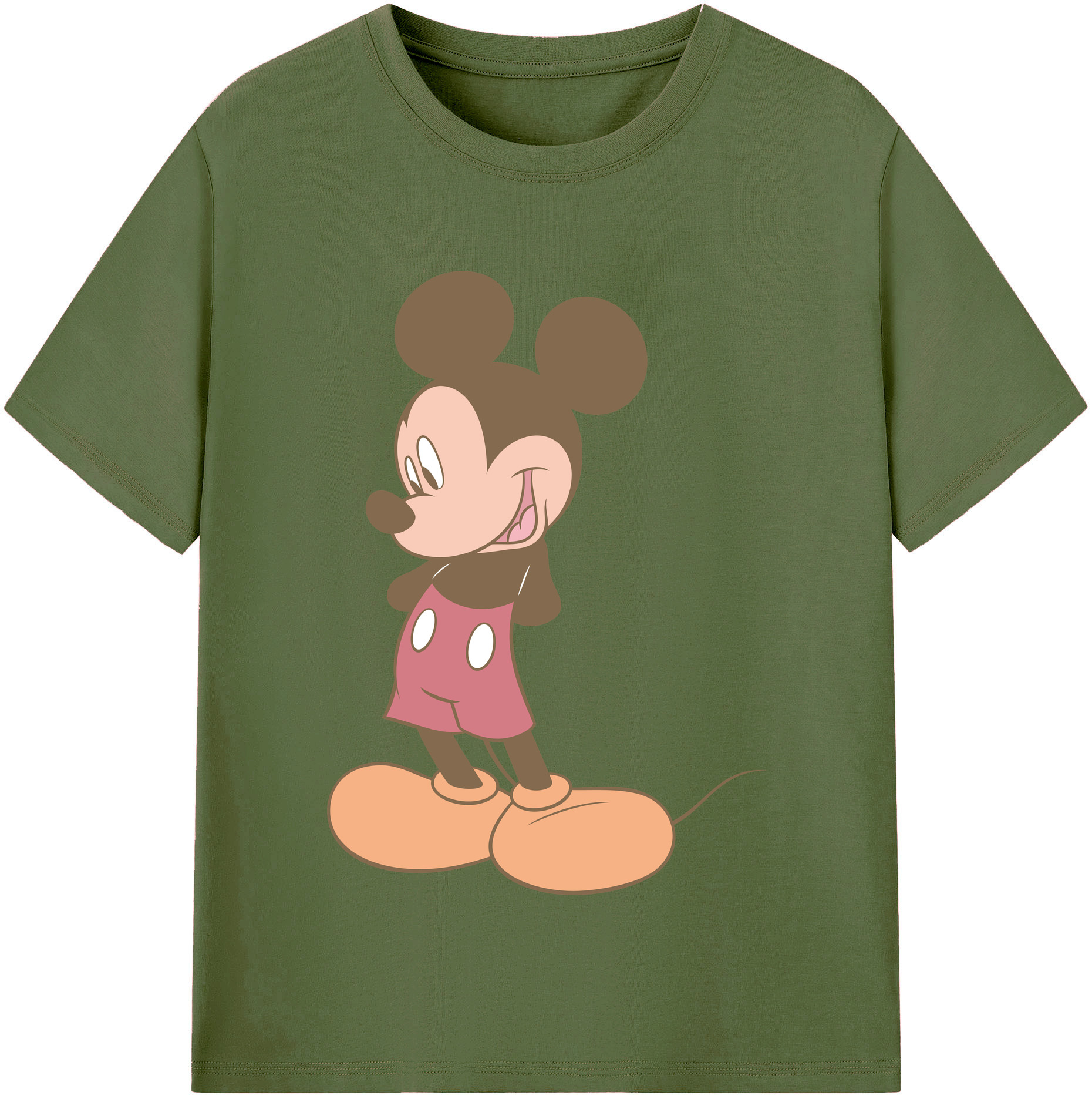 （画像用） ミッキーマウス Mickey Mouse 綿100％半袖Tシャツ（フロントプリント）